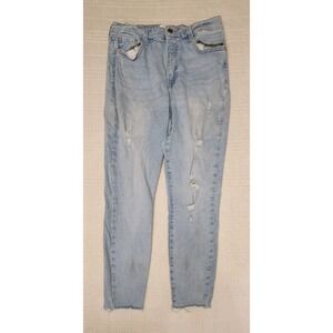 Pistola Arielle Skinny Scissor Cut Hem Denim Jean Light Wash Boho Preppy Size 31